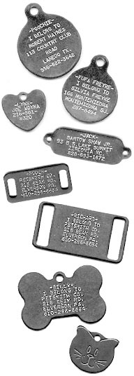 metal pet id tags